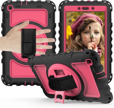 NIKCORP Zaštitna maska za Samsung Galaxy Tab A 8,4" s rotirajućim stalkom i naramenicom otporna na udarce, roza